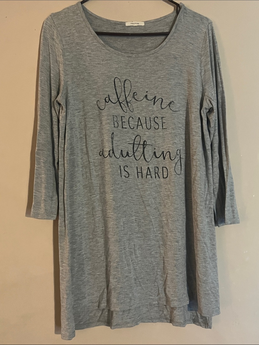 Maurices Heather Gray Graphic Long Sleeve Tunic